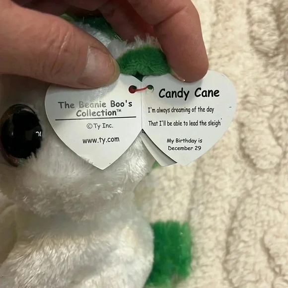 2018 TY BEANIE BOOS CANDY CANE THE CHRISTMAS UNICORN 6" SMALL• retired• - Picture 4 of 6